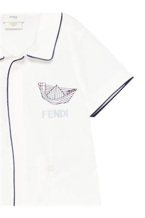 tutina in cotone bianco e blu FENDI KIDS | BML166AVWOF1PEY